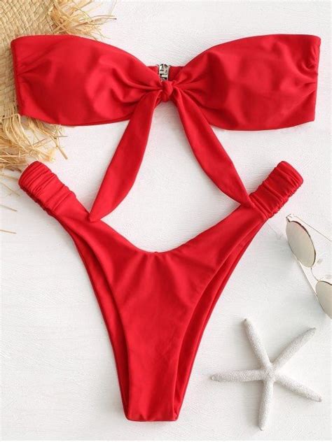 Bowknot Bandeau Bikini Set Love Red Rubber Ducky Yellow Bikinis De