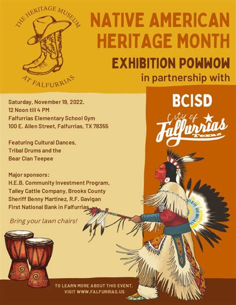 Native American Heritage Month Exhibition Powwow City Of Falfurrias