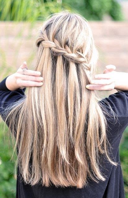 Smooth flyaways and curl the ends of your hair for a soft finish. 11 Waterfall French Braid Hairstyles: Long Hair Ideas ...
