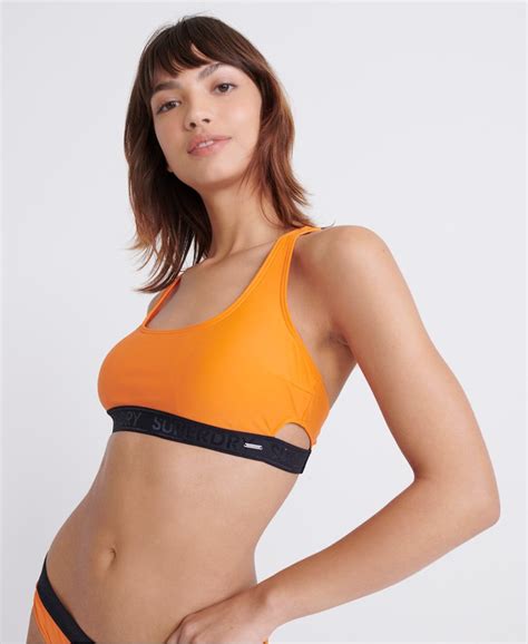 Womens Bora Crop Bikini Top In Orange Superdry Uk