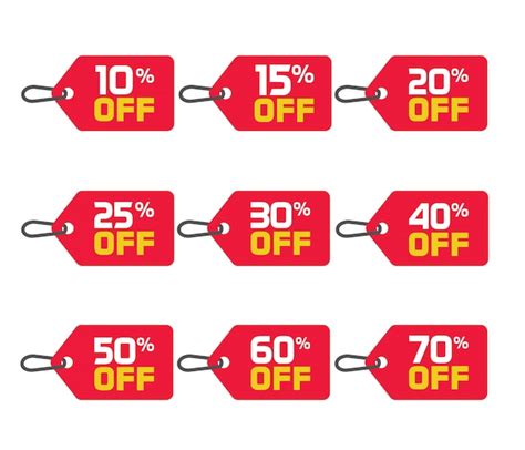 Premium Vector Discount Or Percentage Off Tags Set Badges