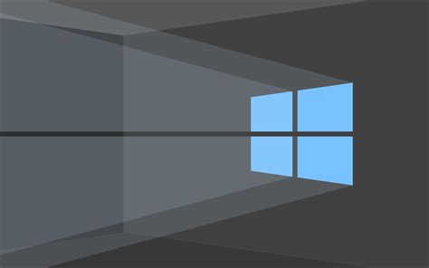 Download Wallpapers 4k Windows 10 Gray Background Blue Logo