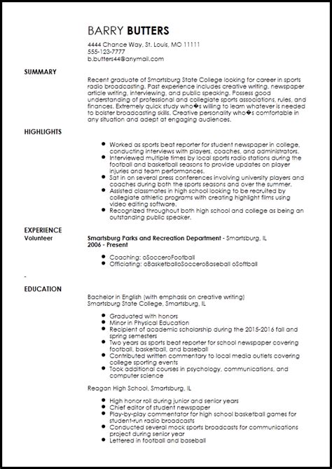 Level up your resume with these professional resume examples. Free Entry Level Radio Host Resume Template | Resume-Now