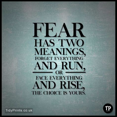 Fear Has Two Meanings Forget Everything And Run Or Face Everything And