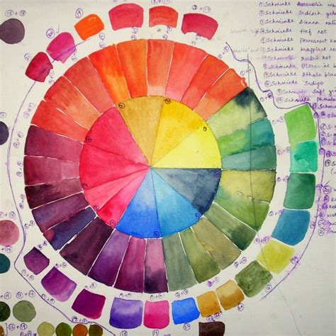 Color Wheelscolor Mixingvalues Watercolor Journal Color Theory