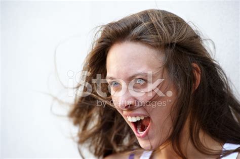 Screaming Brunette Stock Photo Royalty Free FreeImages