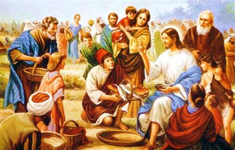 Jesus Feeding The Multitude Christ Jesus Food People Miracle Hd