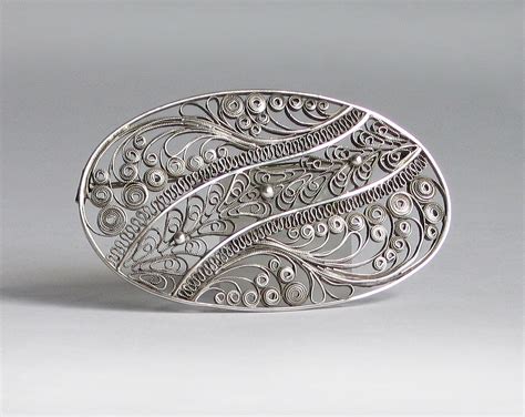 1920s Vintage Filigree Brooch 800 Silver Jewellery For Her Etsy