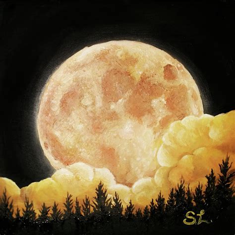 Moon 1 Painting By Sarah Lonthier Fine Art America