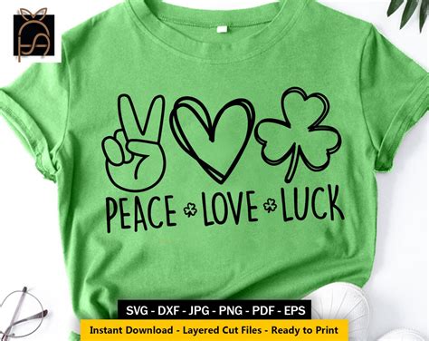 Peace Love Lucky Svgpeace Love Luck Svgshamrock Svgclover Etsy
