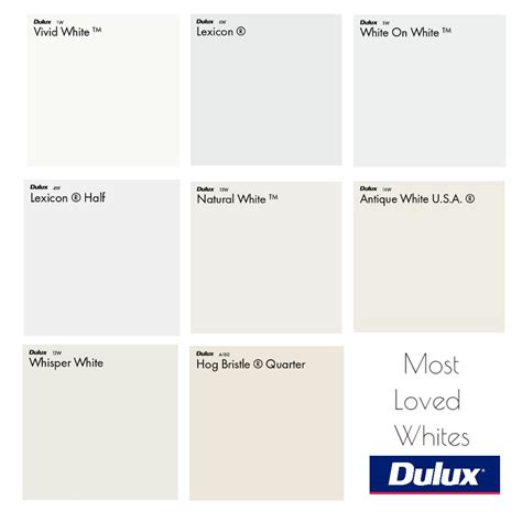 Dulux Most Loved White Colour Palette Mood Board Style Sourcebook