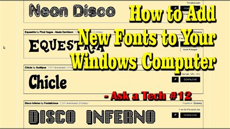 How To Add New Fonts To Your Windows Computer Ask A Tech 12 Youtube