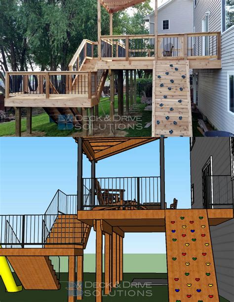 Navigate through your presentation easily with creative hyperlinks and transitions. New Cedar Deck with Slide and Rock Wall | Des Moines Deck ...