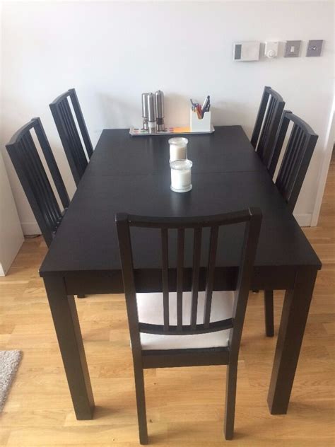 71 dining table, live edge solid suar wood, mental legs black mate, swa080. NEEDS TO GO: extendable Dining Table + 6 Chairs - IKEA ...
