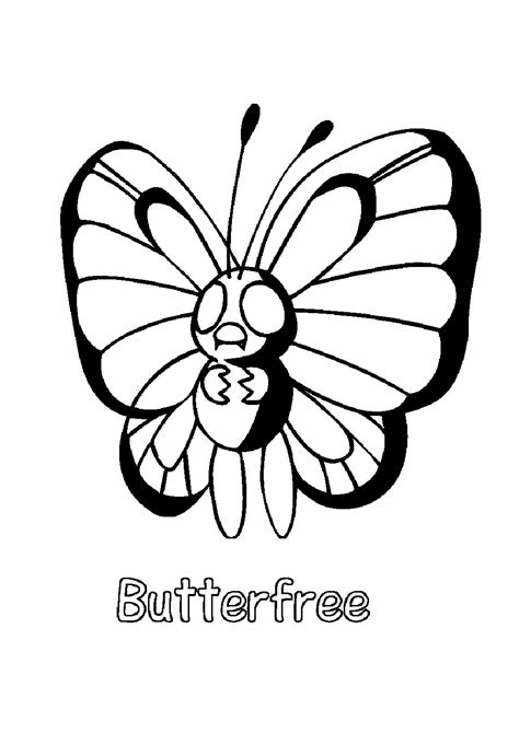 Butterfree Pokemon Coloring Pages Free Coloring Pages For Kids