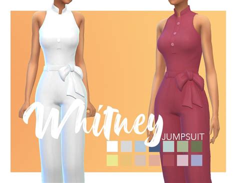 Whitney Jumpsuit Sims 4 Clothing Sims 4 Dresses Sims 4