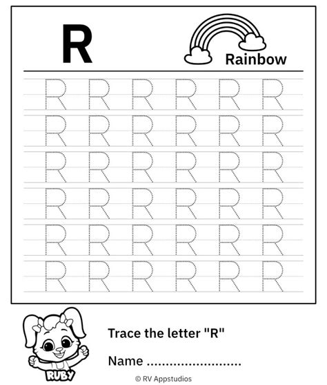 Trace The Letter R
