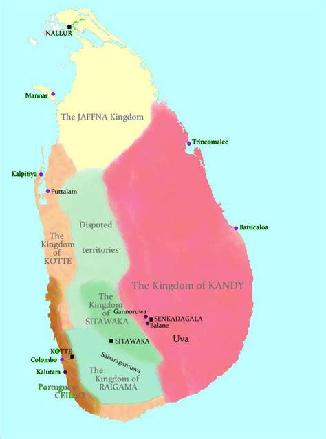 Historical Map Of Sri Lanka Islands With Names