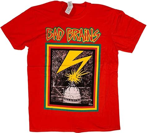 Bad Brains T Shirt Red First Album 100 Official Uk Clothing