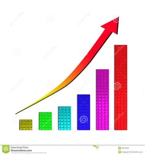 Growing Bar Chart And Rising Arrow Stock Illustration Illustration Of