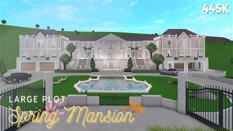 Bloxburg Spring Mansion 445k Large Plot House Build Youtube
