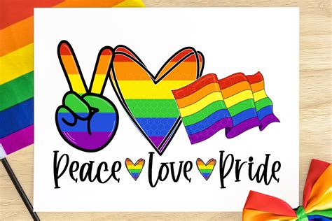 Peace Love Pride Lgbtq Flag Png Sublimation Digital Etsy