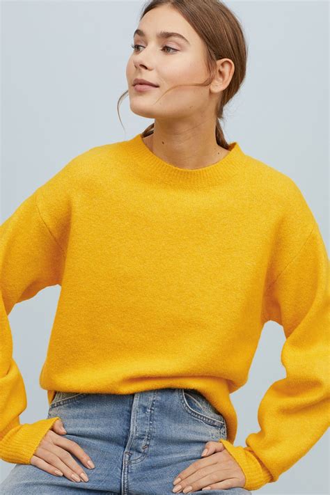 Fine Knit Sweater Yellow Ladies Handm Us 1 Fine Knit Sweater Knit