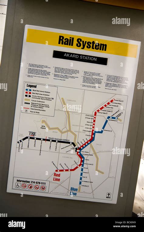 Dallas Area Rapid Transit Dart Dart Light Rail Train Route Map At