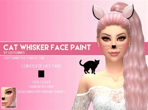 The Sims Resource Cat Whisker Face Paint By Ladysimmer94 Sims 4