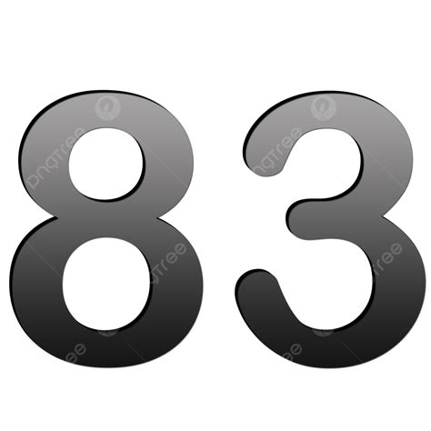 Number 83 Cool 3d Gradient Text Effect 83 Number Symbol Png Images