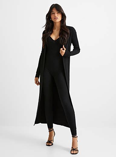 Fitted Jumpsuit And Cardigan Icône Women S Jumpsuits Simons