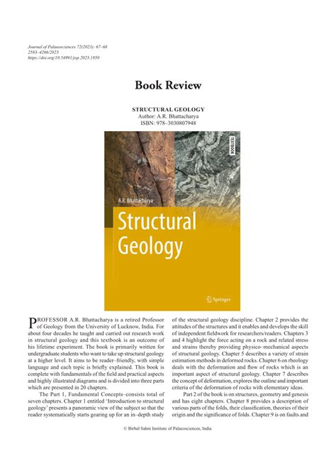 Pdf Structural Geology Book Review