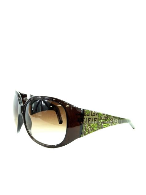 New Fendi Women Sunglasses Brown Crystals Ff Logo Limited Edition