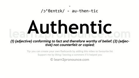 Pronunciation Of Authentic Definition Of Authentic Youtube