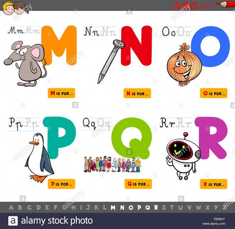 Educational Cartoon Alphabet Letters Set Stock Photo Alamy
