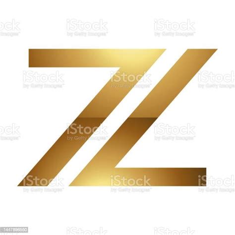 Golden Letter Z Symbol On A White Background Icon 1 Stock Illustration