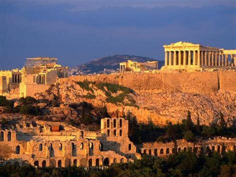The Acropolis Taken From Phiopappos Hill Athens Greece Photographic