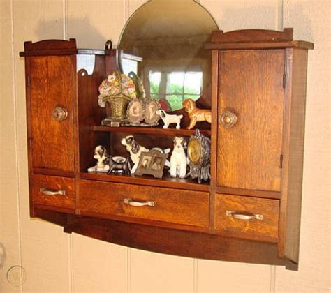 An art deco glazed cabinet/curio. Large Vintage Art Deco Medicine Wall Curio Cabinet Oak ...