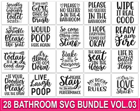 Bathroom Sign Svg Bundle Funny Bathroom Svg Restroom Etsy