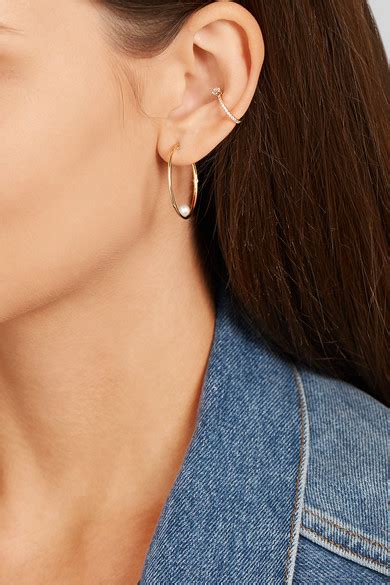 Anissa Kermiche 14 Karat Gold Pearl Earring NET A PORTER COM