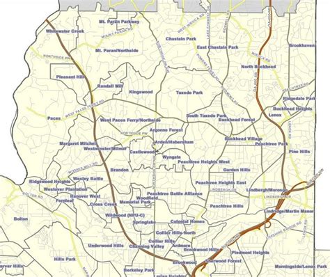 Neighborhoods In Northern Atlanta City Maps Map Diagram