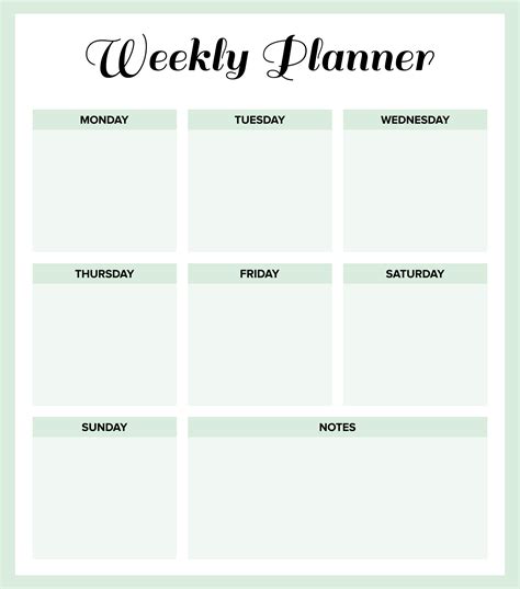 Free Printable Weekly Planner Printable