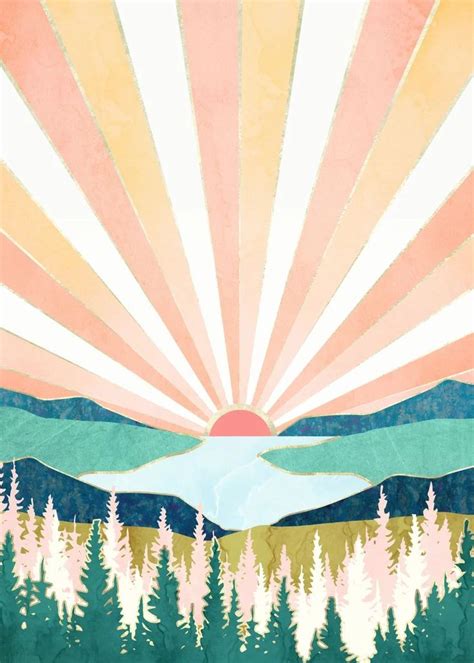 Summer Sunset Poster By Spacefrog Designs Displate Art Desert