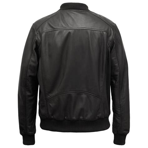 Damon Mens Black Bomber Leather Jacket
