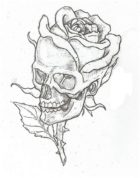 His tattoos usually include cute drawings. Simple Skulls and Roses Drawings | Amazing Tattoos in 2019 ...