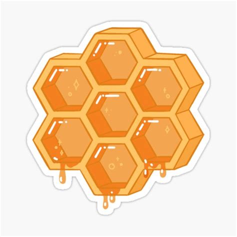 Sticky Honeycomb Sticker For Sale By Elliq Art Redbubble