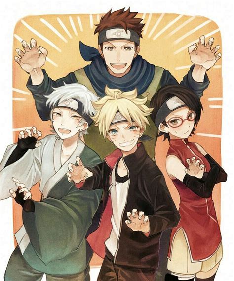 Boruto, sarada and mitsuki just chillin. Nuevo equipo 7# Boruto Sarada y Mitsuki en 2020 ...