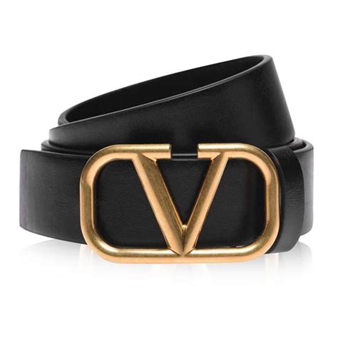 Valentino Garavani V Logo Belt Slim Unisex Belts Flannels