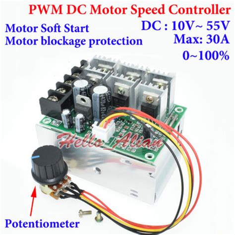 Dc 10 55v 12v 24v 48v 30a Pwm Dc Motor Speed Controller Motor Soft