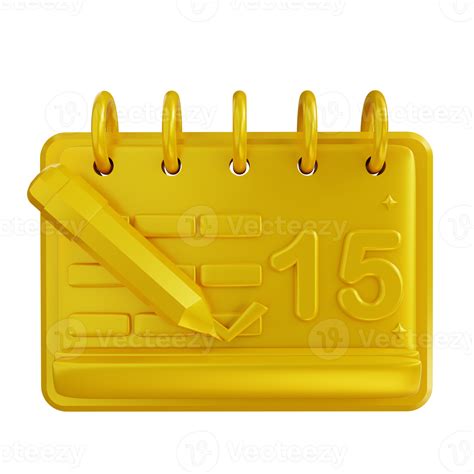 3d Illustration Golden Create Schedules And Calendars 18244254 Png